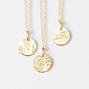 Monstera Necklace, Willow Necklace, Olive Branch Necklace, Leaf Pendant Necklace, Foliage Necklace 14k Gold Fill, Sterling Silver LN209 image 1