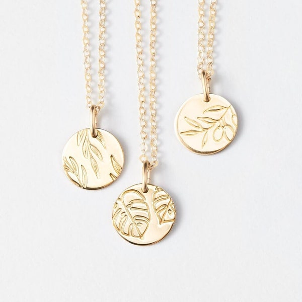 Monstera Necklace, Willow Necklace, Olive Branch Necklace, Leaf Pendant Necklace, Foliage Necklace | 14k Gold Fill, Sterling Silver | LN209