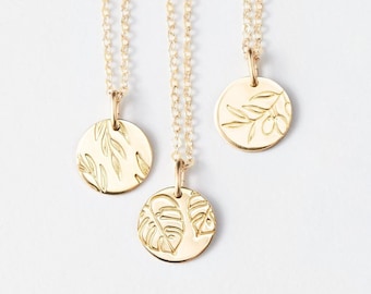 Monstera Necklace, Willow Necklace, Olive Branch Necklace, Leaf Pendant Necklace, Foliage Necklace | 14k Gold Fill, Sterling Silver | LN209