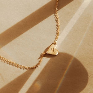 Heart Initial Bracelet, Personalized Bracelet, Custom Heart Bracelet, Valentine Bracelet | 14k Gold Fill, Sterling Silver, Rose Gold | LB230