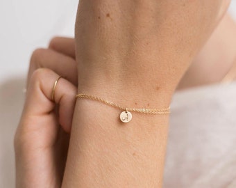 Dainty Double Chain Bracelet, Initial Charm Bracelet, Personalized Wrap Bracelet | 14k Gold Fill, Sterling Silver, Rose Gold | LB220