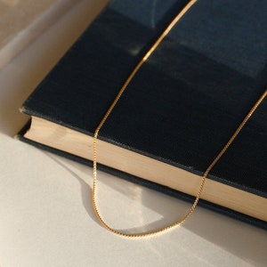 Round Box Chain, Box Chain Necklace, Chain for Pendants, Simple Layering Chain | 14k Gold Fill, Sterling Silver | GNC_0015