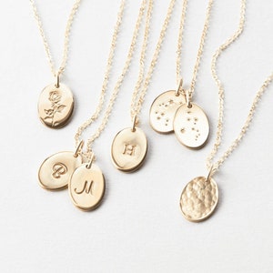 Oval Anhänger Halskette, personalisierte Oval Halskette, Benutzerdefinierte Initial Halskette | 14k Gold Fill, Sterling Silber, Roségold | LN222