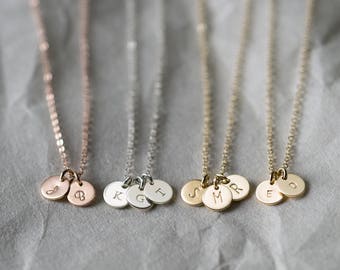 Tiny Initial Necklace - Personalized Gifts for Mothers, Necklace w/ Custom Children's Initials • Personalized Gift Ideas for Her • LN206