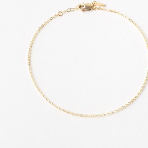 Minimal Chain Anklet, Dainty Chain Anklet, Cable Chain Anklet, Simple Chain Anklet 14k Gold Fill, Sterling Silver GKC_0003 image 2
