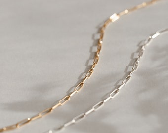 Dainty Paperclip Chain, Paperclip Necklace, Bold Paperclip Chain, Layering Chains | 14k Gold Fill, Sterling Silver | GNC_0006, GNC_0008