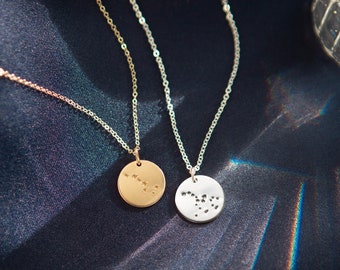 Orion Constellation Necklace, Big Dipper Necklace, Ursa Major Necklace, Celestial Star Pendant | 14k Gold Fill, Sterling Silver | LN213_20