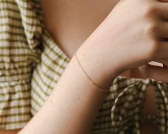 Minimal Chain Bracelet, Dainty Chain Bracelet, Cable Chain Bracelet, Simple Chain Bracelet | 14k Gold Fill, Sterling Silver | GBC_0003