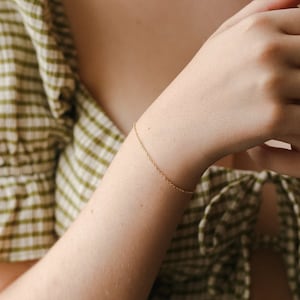 Minimal Chain Bracelet, Dainty Chain Bracelet, Cable Chain Bracelet, Simple Chain Bracelet | 14k Gold Fill, Sterling Silver | GBC_0003
