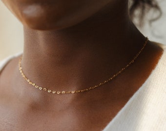 Dainty Heart Choker Necklace, Heart Link Choker, Gold Heart Choker, Valentine's Day Jewelry | 14k Gold Fill, Sterling Silver