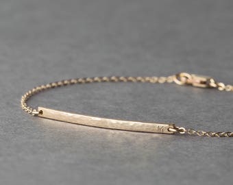 14K Solid Gold Bracelet-Personalized Minimalist Date Bar Bracelet G\u0130FT FOR HER-Christmas Gifts Custom Personalized Date Bar Bracelet