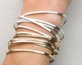 Personalized Cuff Bracelet - Custom Inscription - Inspirational Words, Anniversaries, Children's Names, etc - LB128