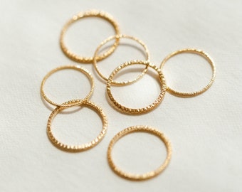 Gold Sparkle Stacking Rings, Dainty Shimmery Stacking Ring Sets | 14k Gold Fill | GRB_0281