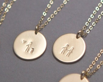 Stick Family Necklace, Personalized Family Necklace, Custom Family Pendant, BFF Necklace | 14k Gold Fill, Sterling Silver, Rose Gold | LN213