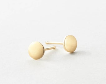 Kreis Ohrstecker, Flache Ohrstecker, Runde Ohrstecker, Minimal Geometrische Ohrstecker | 14k Gold Fill, Sterling Silber, Roségold | LE417_04