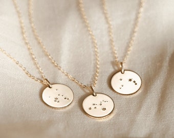 Constellation Necklace, Zodiac Pendant Necklace, Celestial Necklace, Custom Star Pendant | 14k Gold Fill, Sterling Silver | LN201
