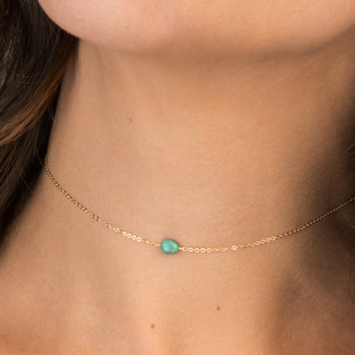 raw birthstone jewelry layering necklace sterling silver chain 14k gold filled turquoise birthday gift turquiose