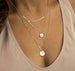Layered Necklaces / Initial Disk Necklace Set of 3 - Personalized Layering Chains - Layered and Long LS933 