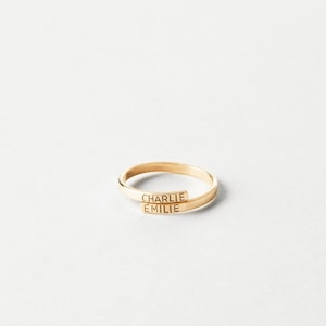Elegant personlig omslagsring, personlig initialring, namnring, romersk siffrorring | 14k guldfyllning, sterlingsilver | LR452 bild 1