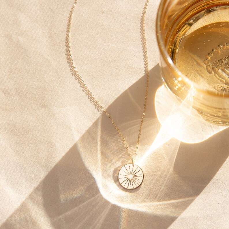 necklace made from high-quality material, that has a pendant engraved sunshine image is the best valentines gift