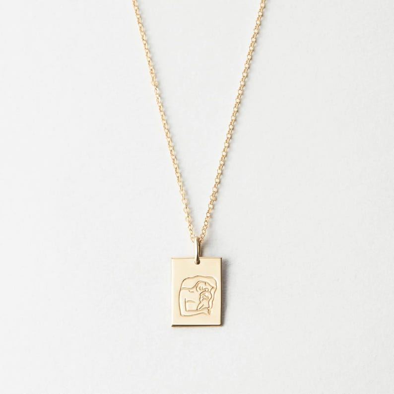 New Mom Necklace, Motherhood Necklace, Mama Pendant Necklace, Mother's Day Jewelry Gift | 14k Gold Fill, Sterling Silver image 5