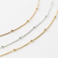 Dainty Satellite Chain, Beaded Layering Chain, Delicate Collar Necklace, Dewdrops Chain | 14k Gold Fill, Sterling Silver | LN801