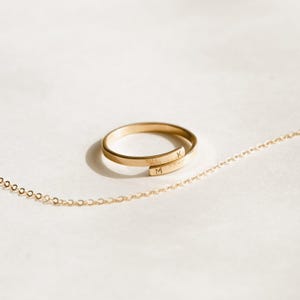 Elegant personlig omslagsring, personlig initialring, namnring, romersk siffrorring | 14k guldfyllning, sterlingsilver | LR452 bild 5