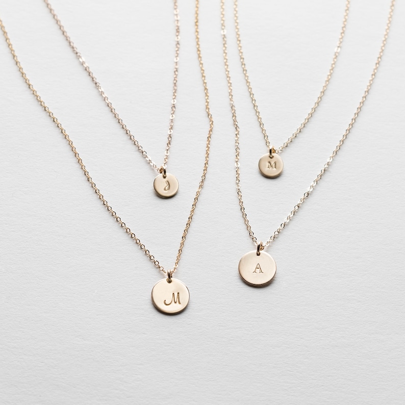 Dainty Initial Layered Necklace Set of 2 Personalized Etsy