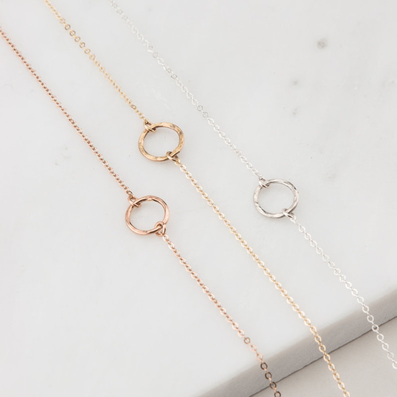 Dainty Choker Necklace, Delicate Open Circle Necklace 14k Gold Fill, Sterling Silver, Rose Gold LM132_09_aj image 5