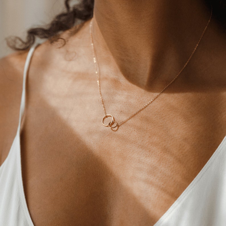 Unity Necklace for Mom, Family Link Necklace, Friendship Link Necklace, Forever Together Necklace 14k Gold Fill, Sterling Silver LN181 image 3