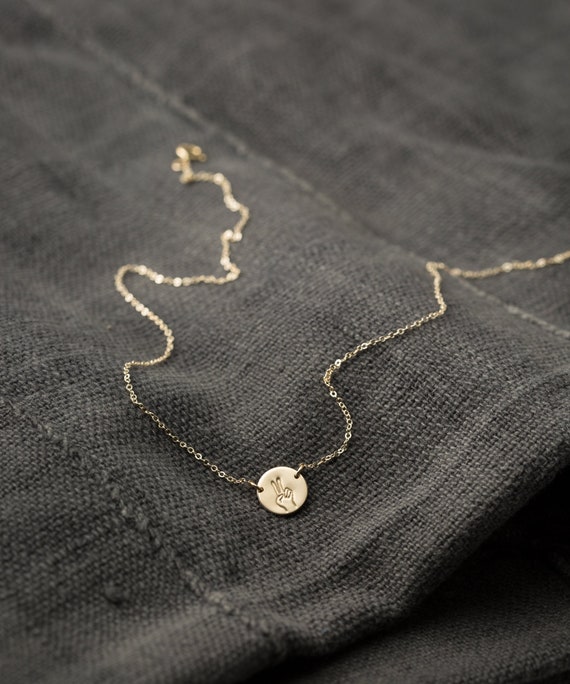 Sign Language Shaka Sign Choker I Love You Necklace Hand Gesture Necklace Love Necklace Peace Sign Necklace Pinky Promise