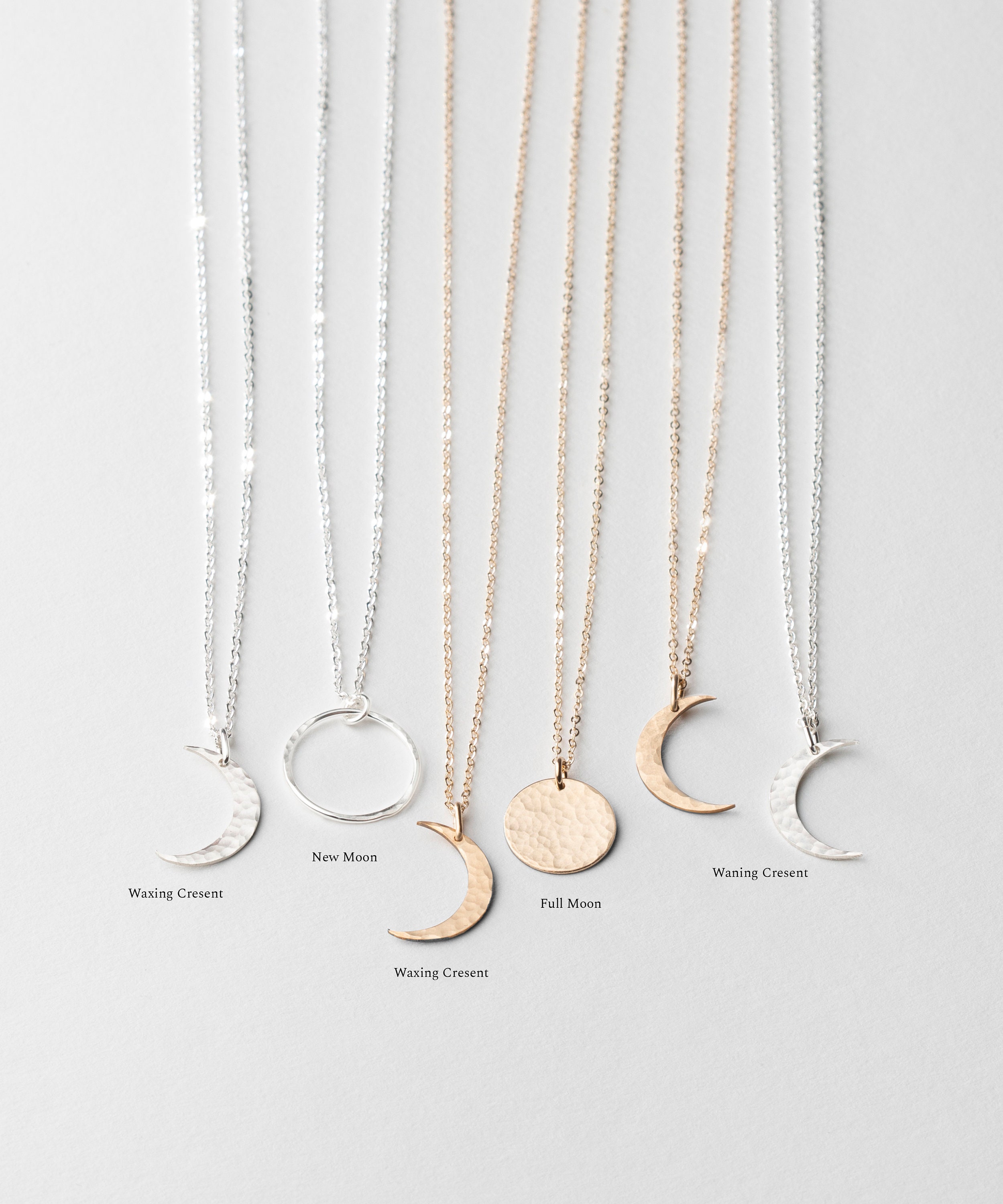 Dainty Moon Phase Necklaces Simple 