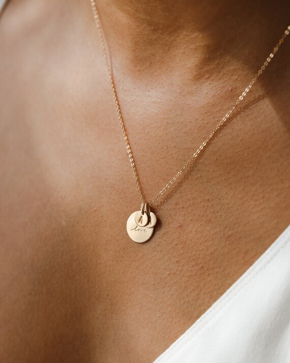 Personalized Disk 14k Solid Gold 