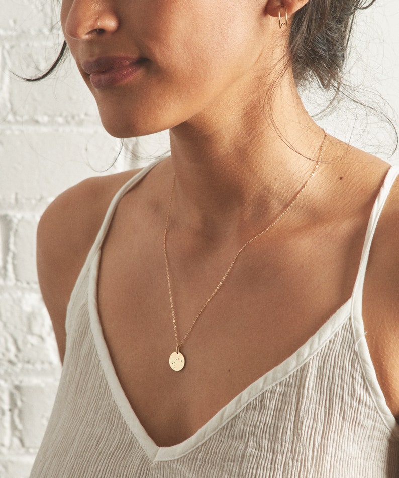 Minimal Constellation Necklace Custom Zodiac Gifts Gold Silver LN201 Girlfriends Sisters Simple Gift Idea for Friends