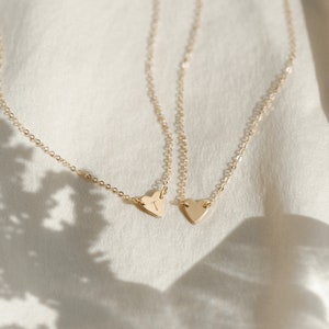 Tiny Heart Necklace, Custom Initial, Personalized Heart Pendant 14k Gold Fill, Sterling Silver, Rose Gold LN124_L image 2