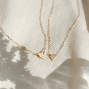 Tiny Heart Necklace, Custom Initial, Personalized Heart Pendant | 14k Gold Fill, Sterling Silver, Rose Gold | LN124_L
