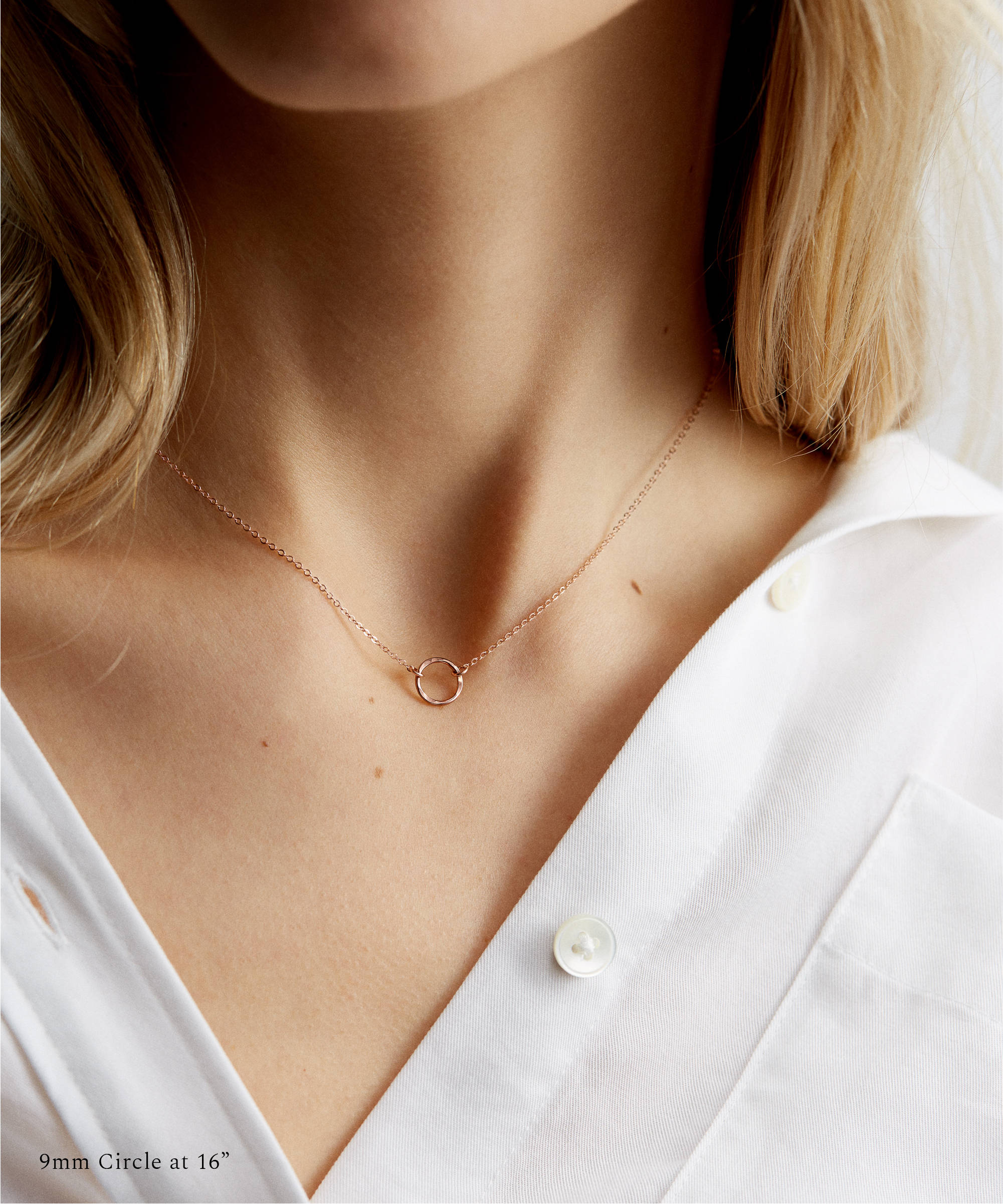 Dainty Rose Gold Necklace Delicate Open 
