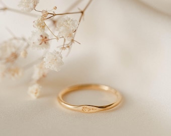 Dainty Floral Signet Ring, Rose Signet Ring, Minimal Flower Ring, Vintage Style Signet Ring | 14k Gold Fill, Sterling Silver | GRB_0514