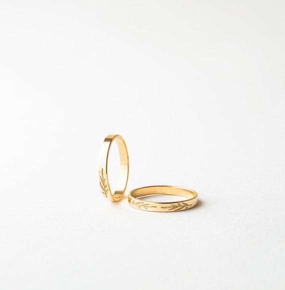 Olive Branch Band Ring, Olive Branch Wedding Band, Leaves Ring, Botanical  Ring, Floral Ring 14k Gold Fill, Sterling Silver GRB_0528