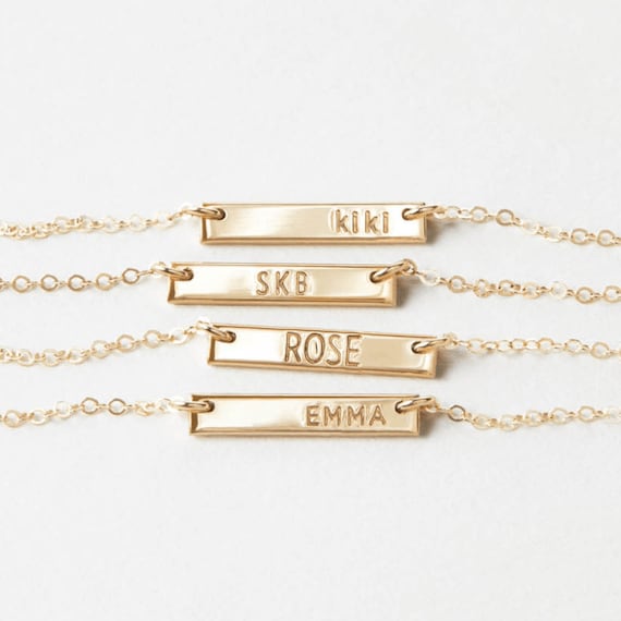 Sterling silver rose gold bar necklace Sterling silver rose gold bar necklace