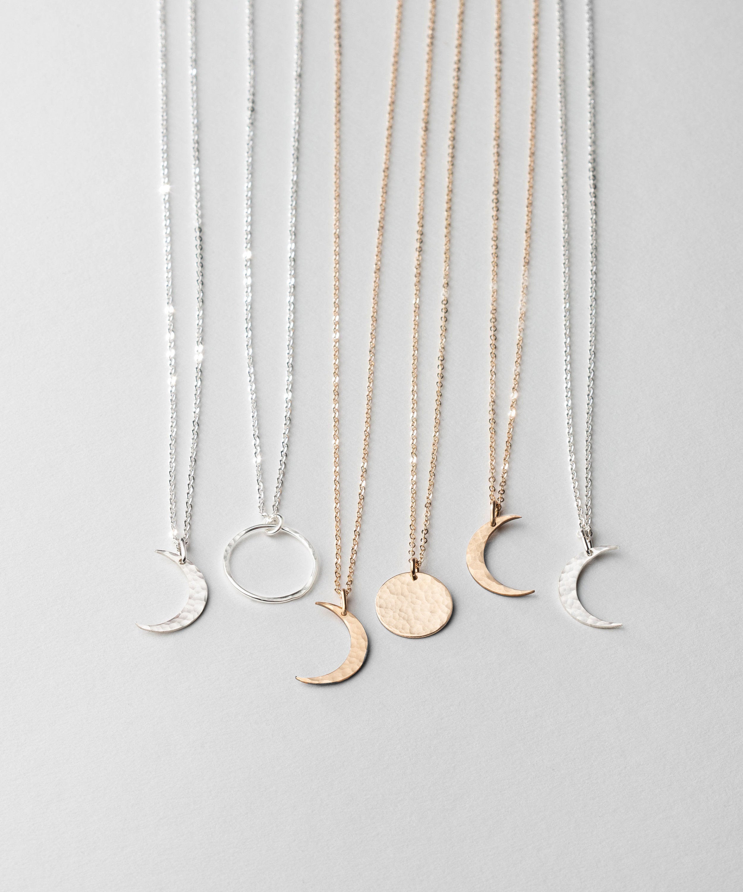 Dainty Moon Phase Necklaces Simple 