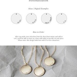 Personalized Name Necklace, Large Coin Pendant Necklace, Custom Date Disk Necklace | 14k Gold Fill, Sterling Silver | LN216 image 5