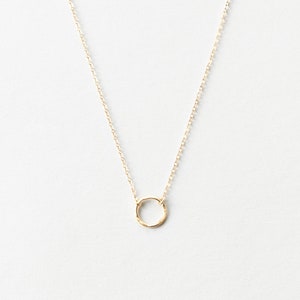 Dainty Choker Necklace, Delicate Open Circle Necklace 14k Gold Fill, Sterling Silver, Rose Gold LM132_09_aj image 2