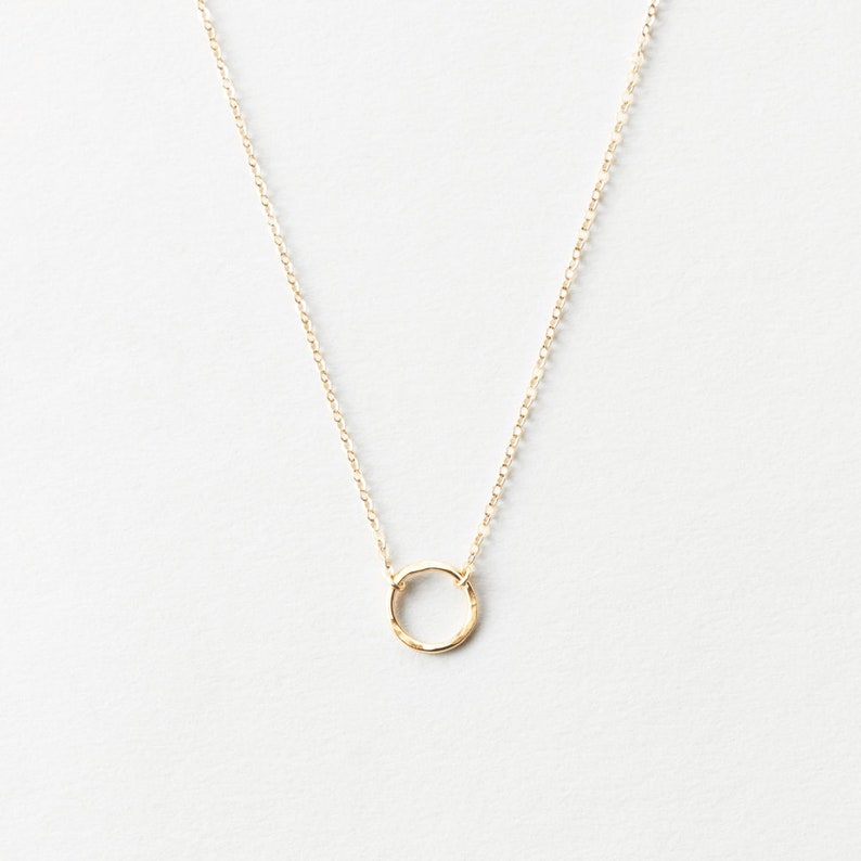 Dainty Choker Necklace, Delicate Open Circle Necklace 14k Gold Fill, Sterling Silver, Rose Gold LM132_09_aj image 2