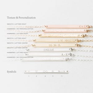 Personalisierte Bar Halskette, Benutzerdefinierte Namen Halskette, Minimal Initialen Halskette | 14k Gold Fill, Sterling Silber | LN120_30 Bild 6