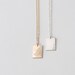 Personalized Rectangle Pendant - Statement Necklace - Custom Hand Stamped Large Tag - 14k Gold Filled, Sterling Silver or Rose - LN112_17 