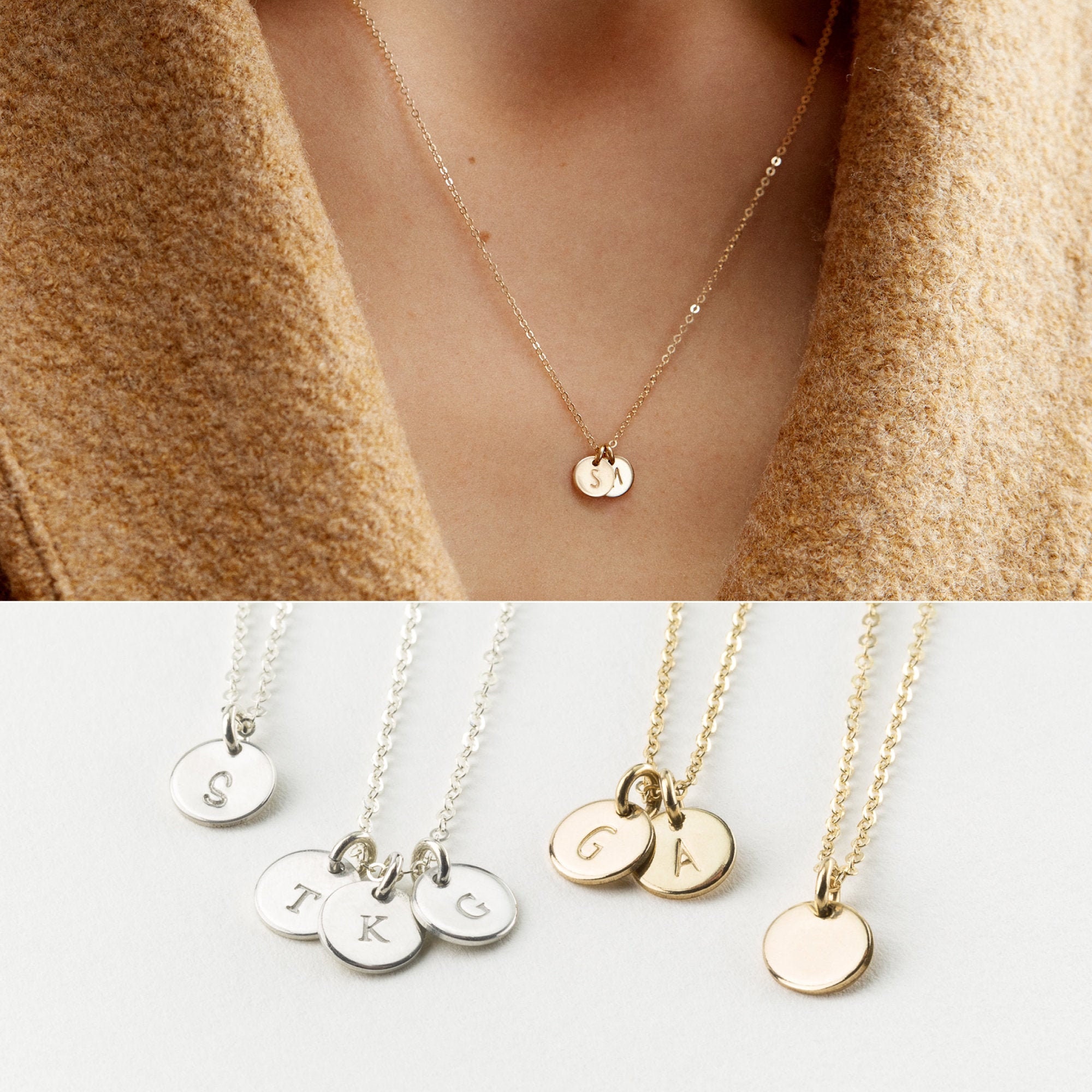 Custom Necklace Christmas Gift Stocking Stuffer Initial Jewelry Gift for Her Initial Necklace Mom Necklace