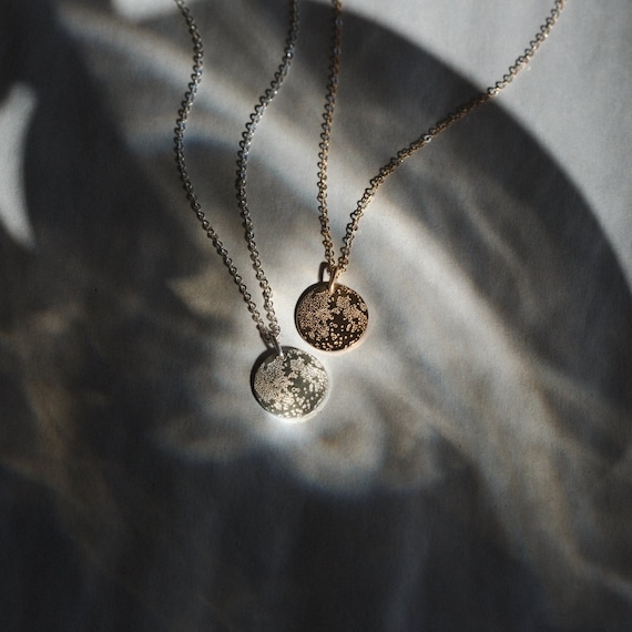 Luna Necklace Real Full Moon Necklace Handmade Celestial Pendant