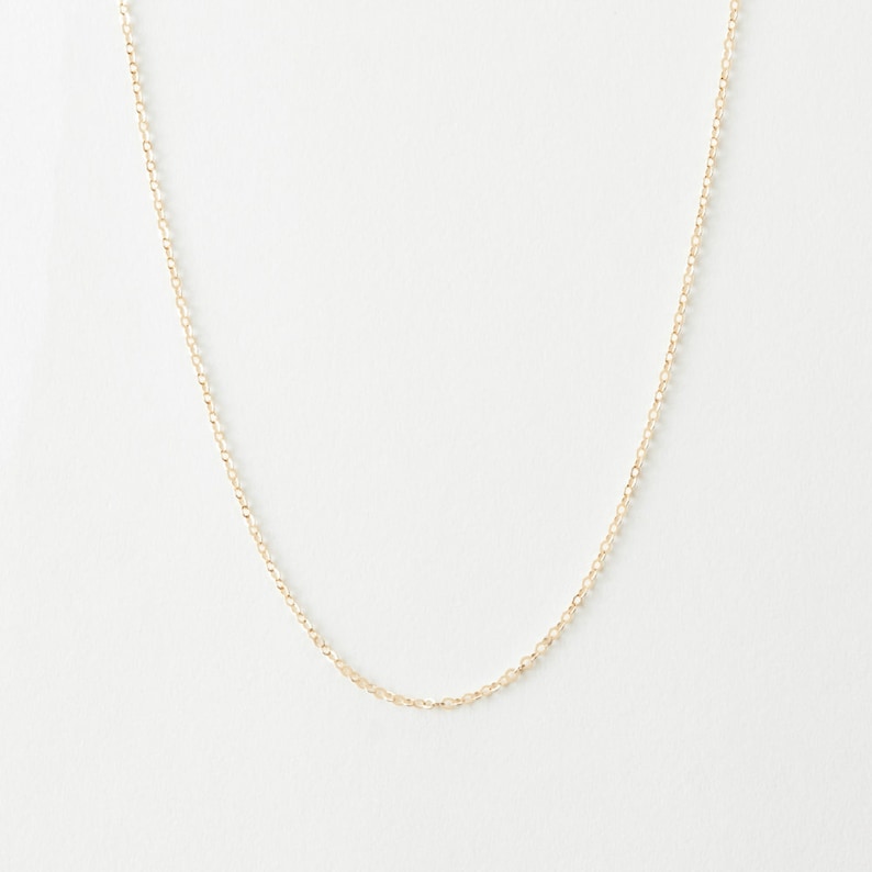 Dainty Chain Necklace, Simple Everyday Layering Chain, Sparkly Delicate Pendant Chain 14k Gold Fill, Sterling Silver, Rose Gold LN001 image 2