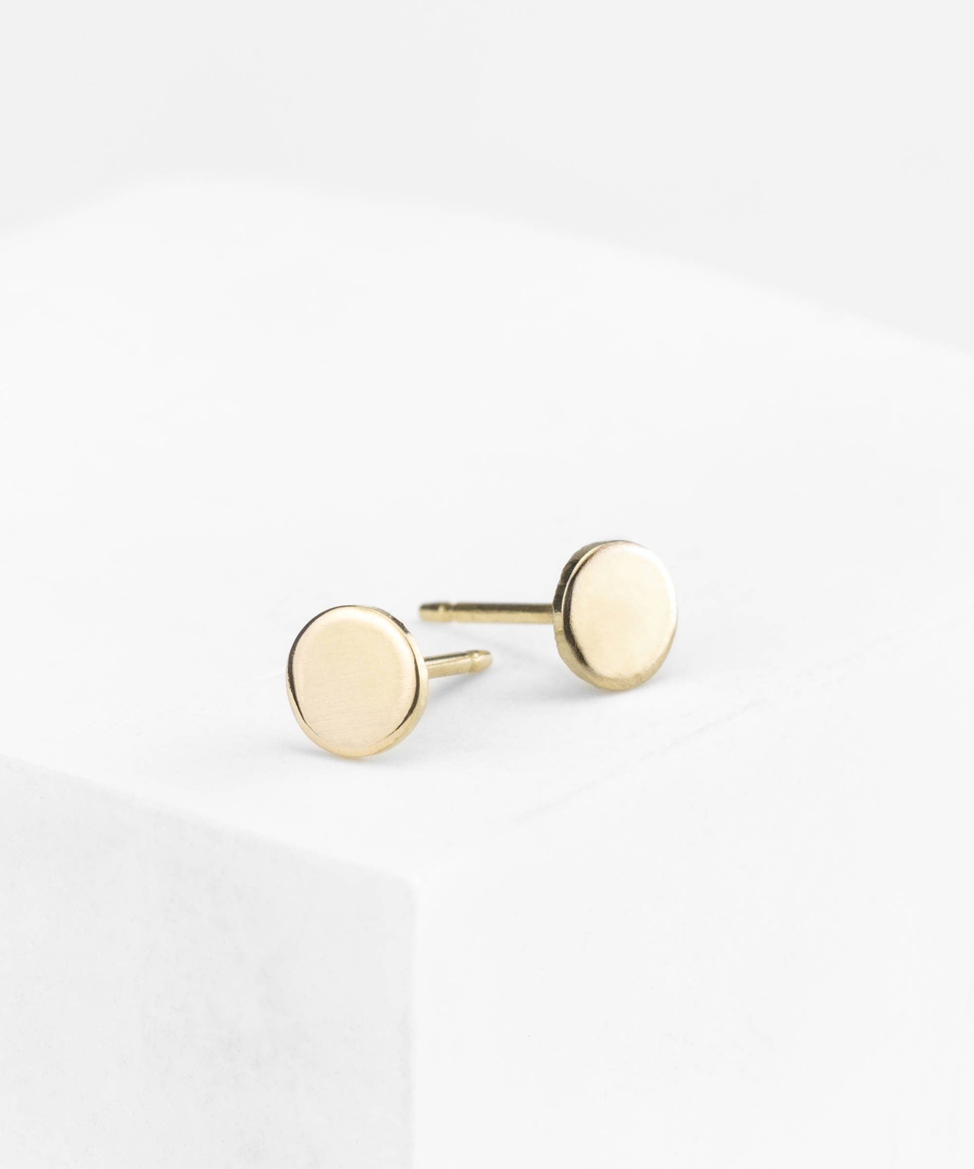 Circle Stud Earrings 14k Gold Fill Sterling Silver Rose Etsy